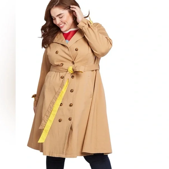 NWT Modcloth Trench Coat Tan 4X Plus Size - Picture 15 of 15